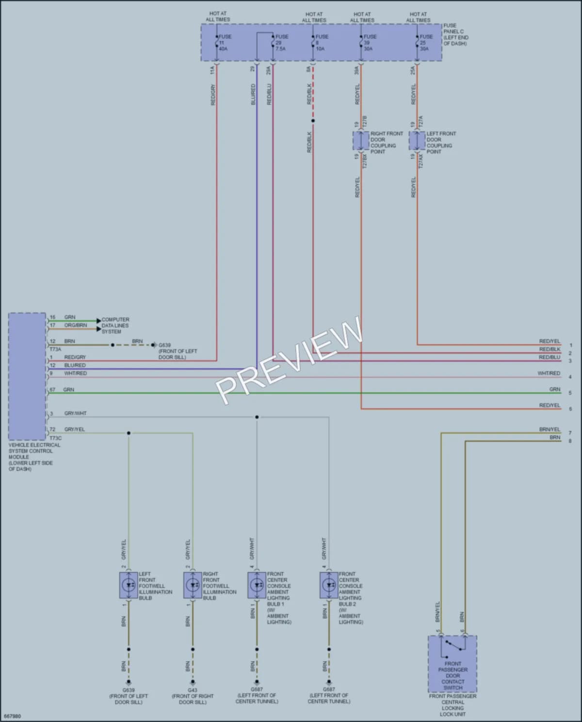 2020 Audi TTS Interior Lights wiring diagram preview