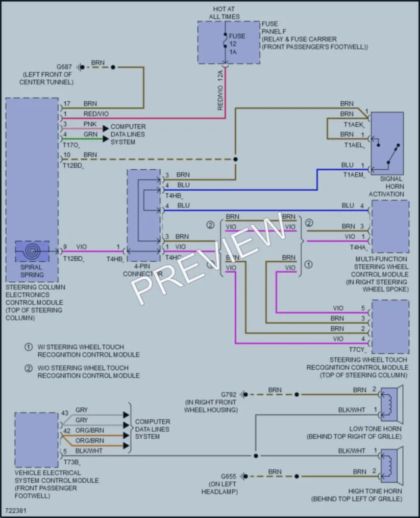2020 Audi etronSportback Horn wiring diagram preview