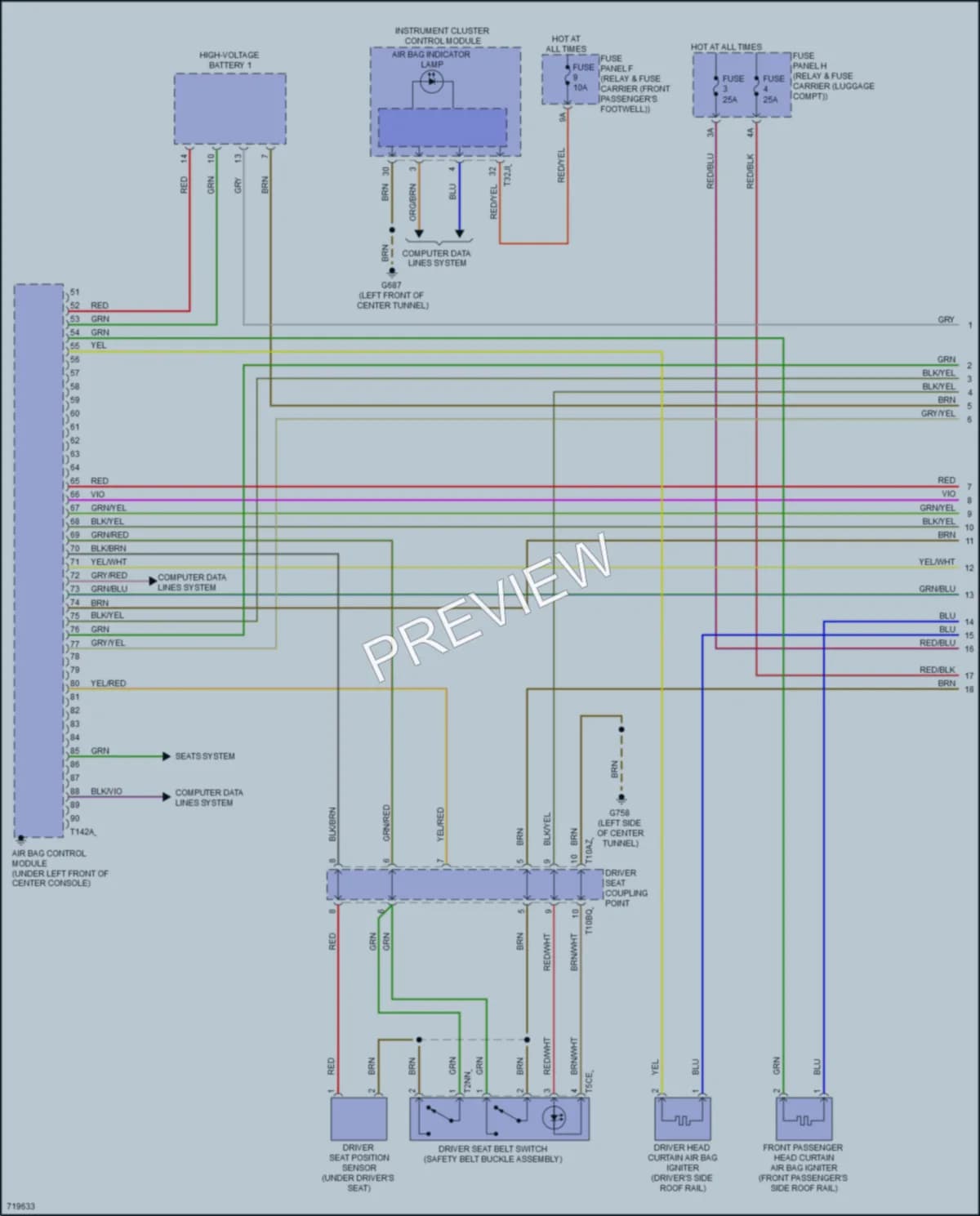 2020 Audi etronSportback Supplemental Restraints wiring diagram preview