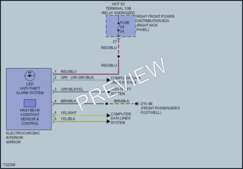 2020 BMW 330i Power Mirrors wiring diagram preview