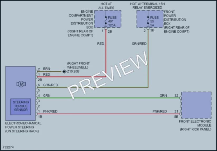 2020 BMW 430i Electronic Power Steering wiring diagram preview