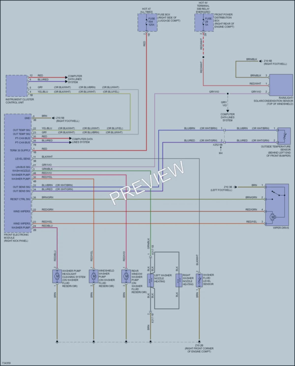 2020 BMW 430i Wiper Washer wiring diagram preview