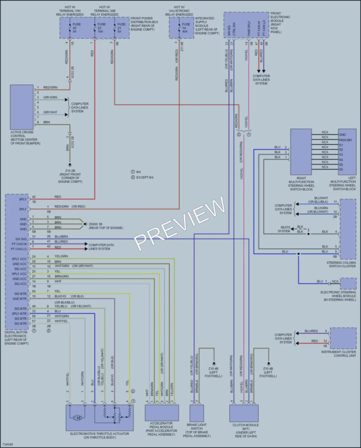 2020 BMW 430iGranCoupe Cruise Control wiring diagram preview