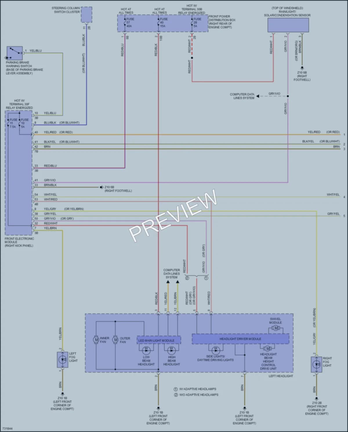 2020 BMW 440i Headlights wiring diagram preview
