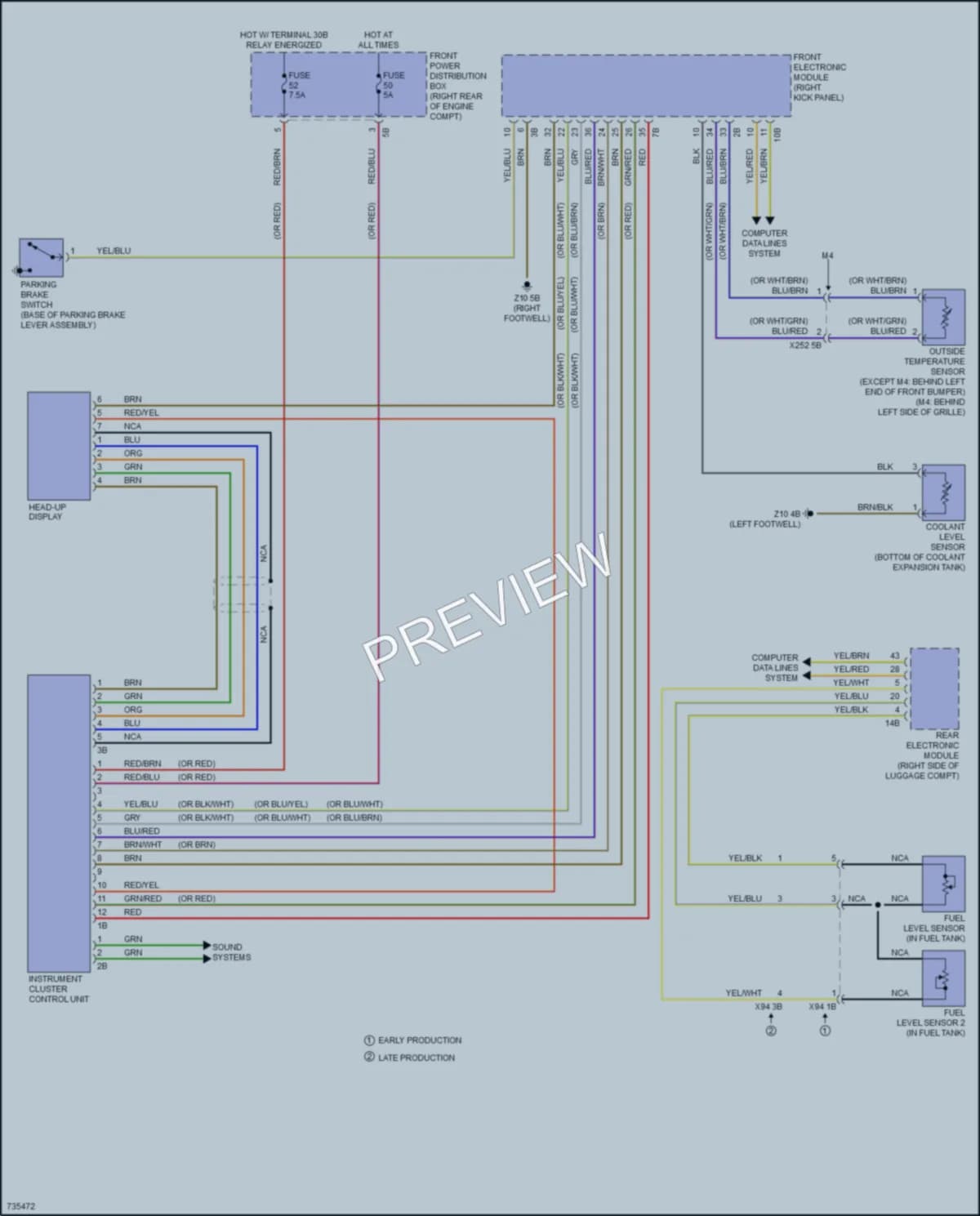 2020 BMW 440i Instrument Cluster wiring diagram preview