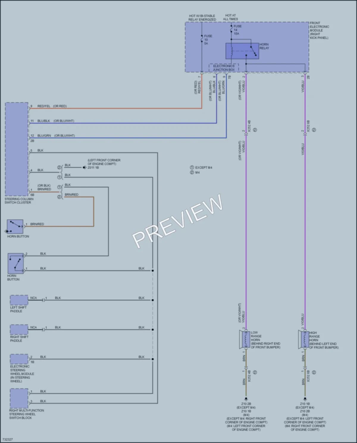 2020 BMW 440iGranCoupe Horn wiring diagram preview