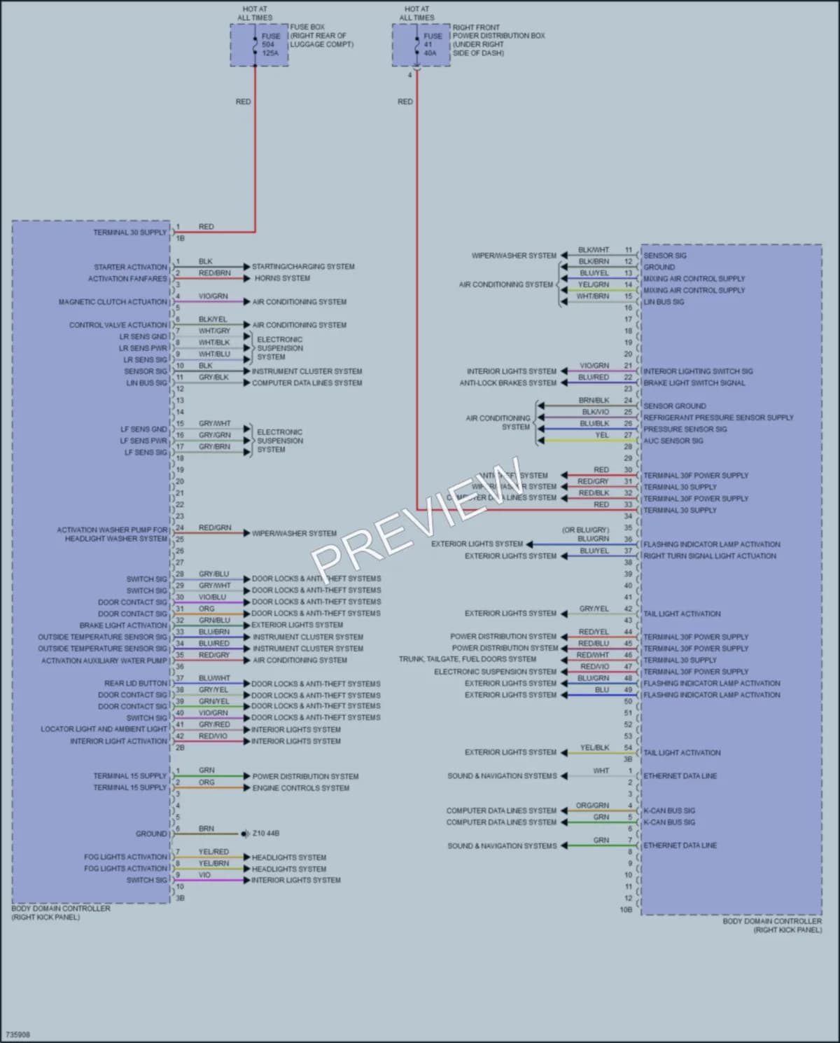 2020 BMW 540i Body Control Modules wiring diagram preview