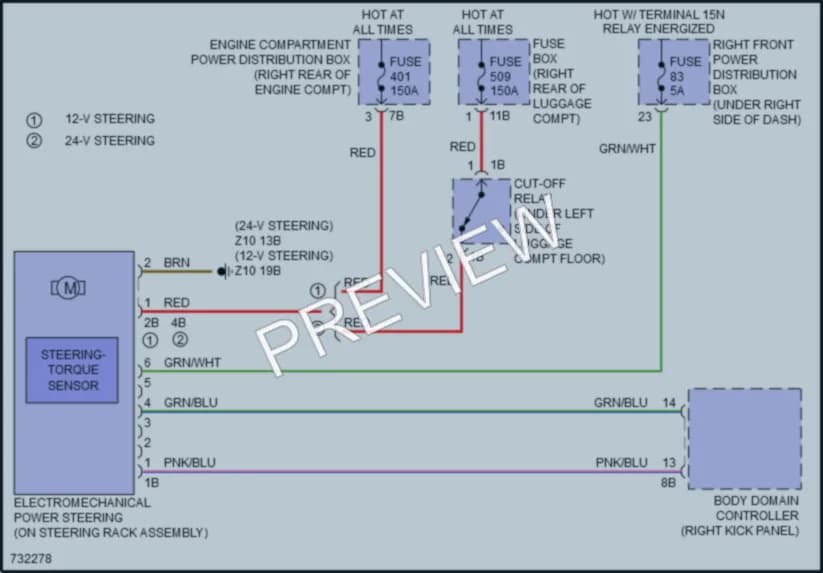 2020 BMW 540i Electronic Power Steering wiring diagram preview