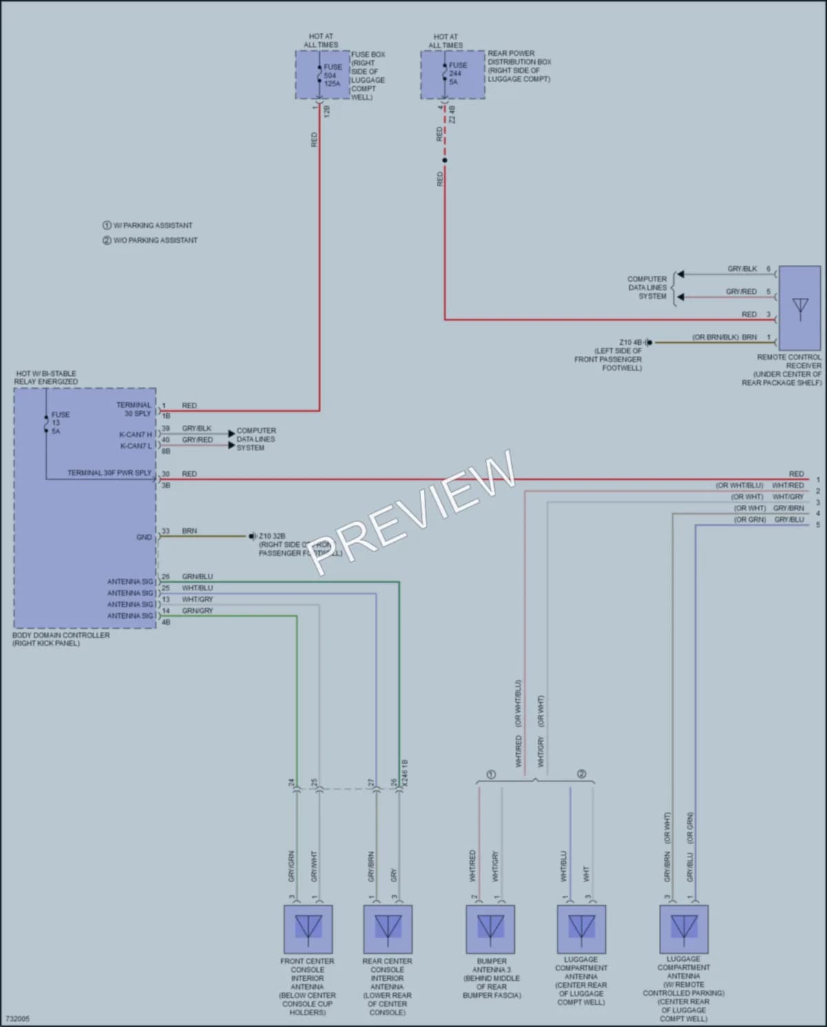 2020 BMW 740i Anti Theft wiring diagram preview