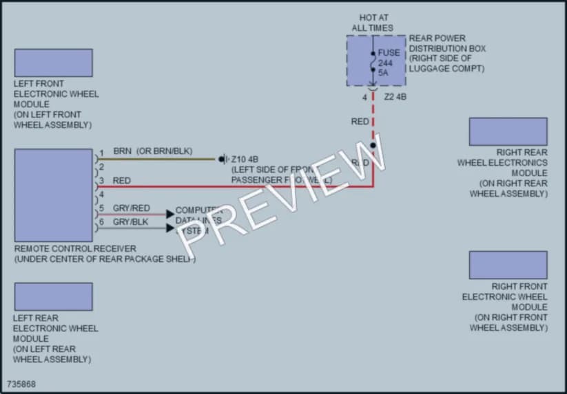 2020 BMW 740i Warning Systems wiring diagram preview