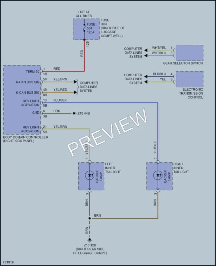 2020 BMW 750Li Exterior Lights wiring diagram preview