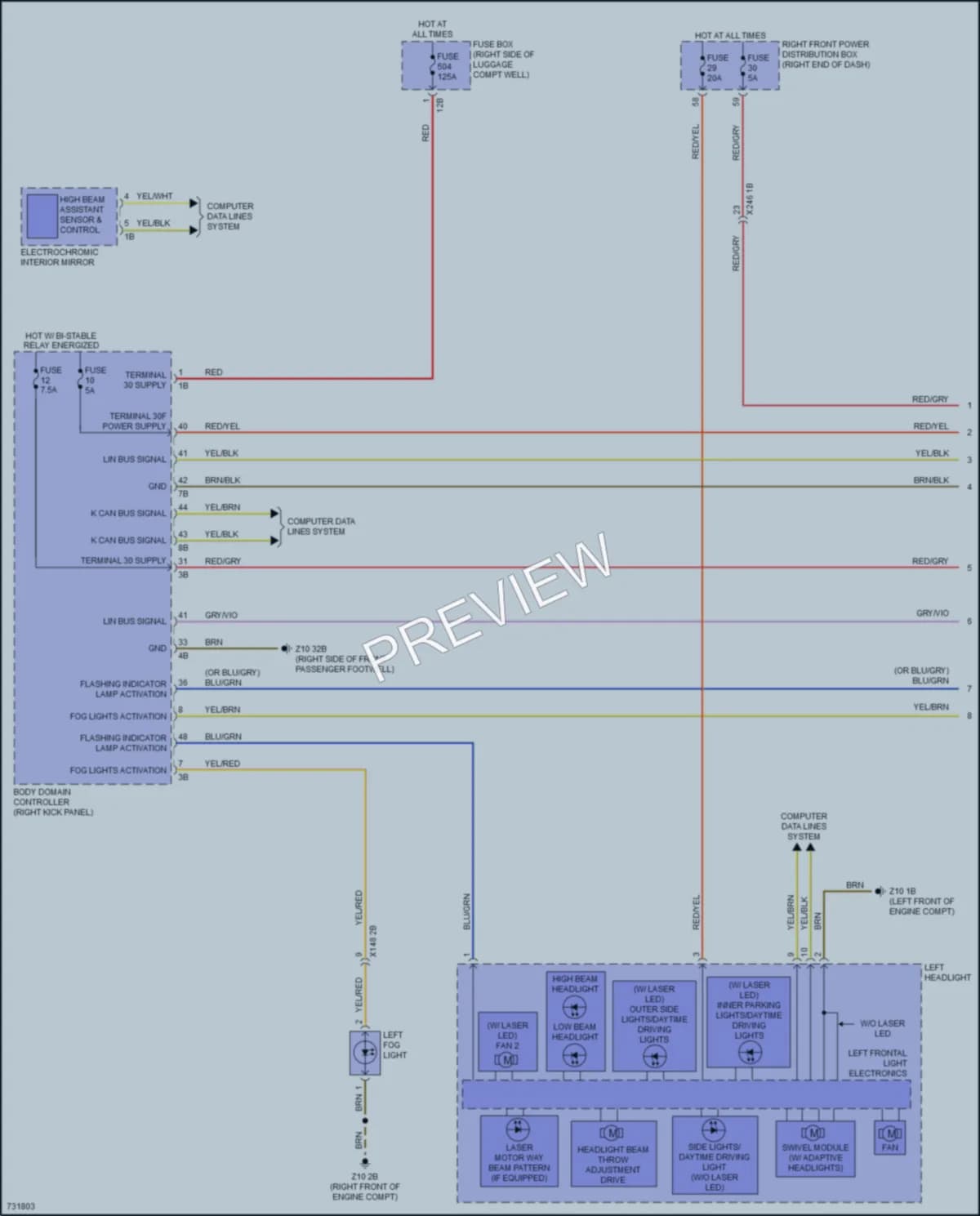 2020 BMW 750Li Headlights wiring diagram preview