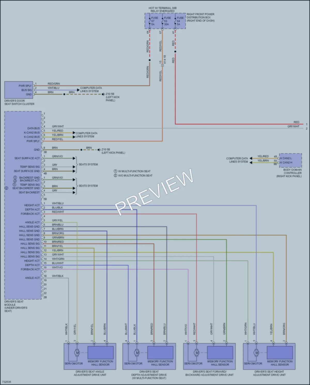 2020 BMW 750Li Memory Systems wiring diagram preview
