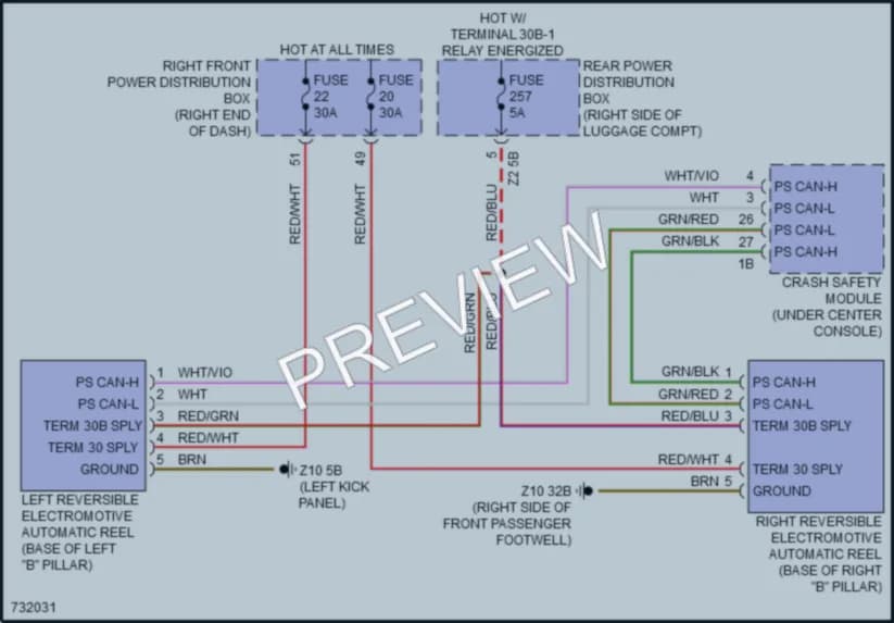 2020 BMW 750Li Passive Restraints wiring diagram preview