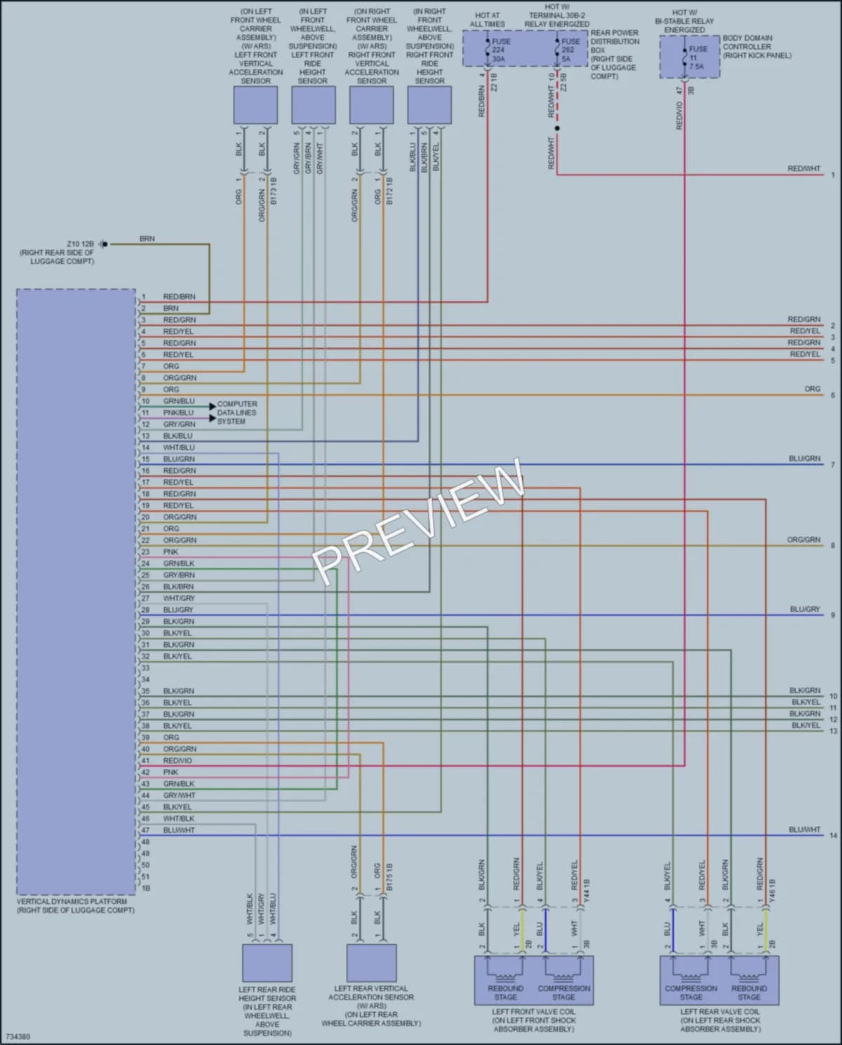 2020 BMW 750i Electronic Suspension wiring diagram preview