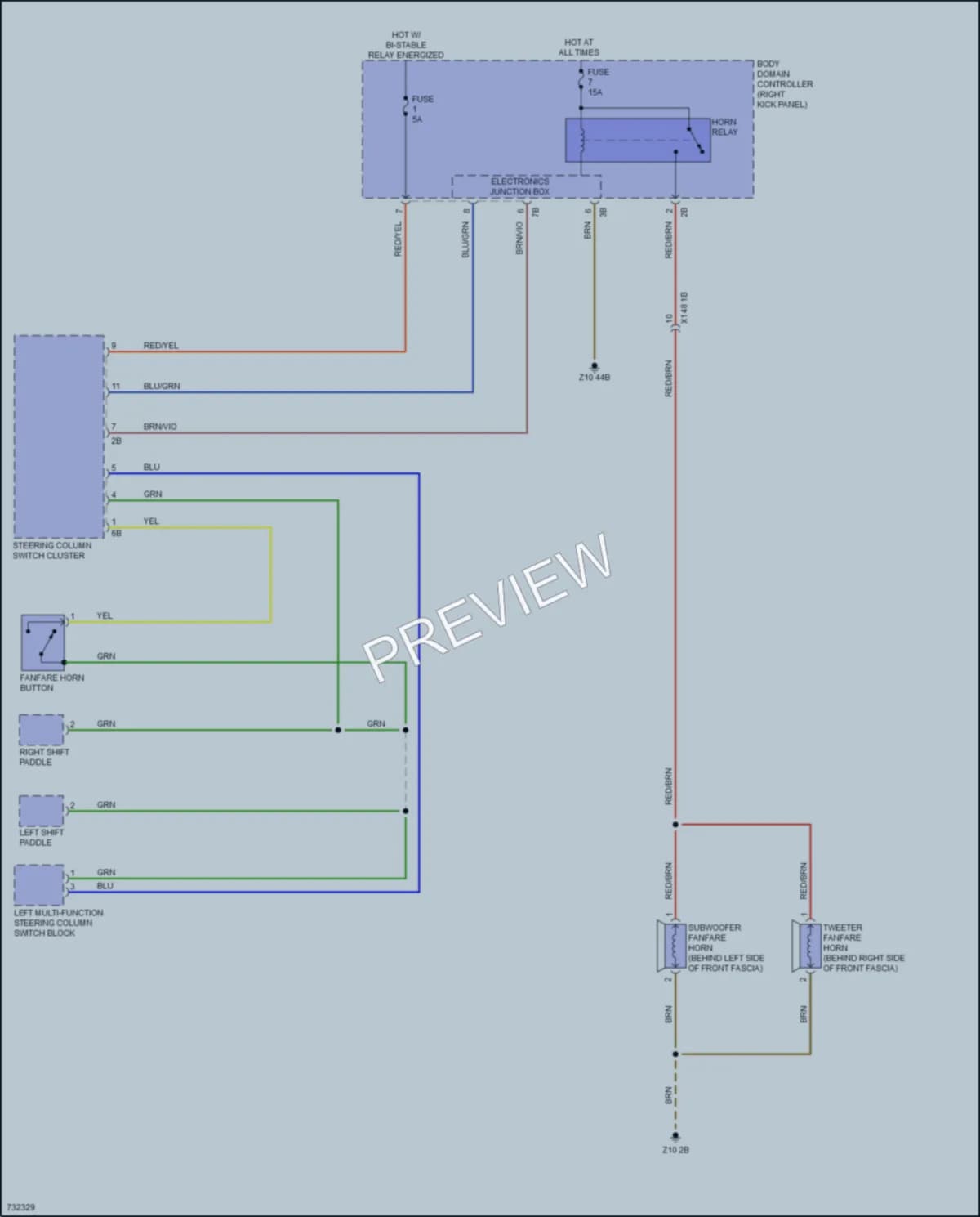 2020 BMW 750i Horn wiring diagram preview