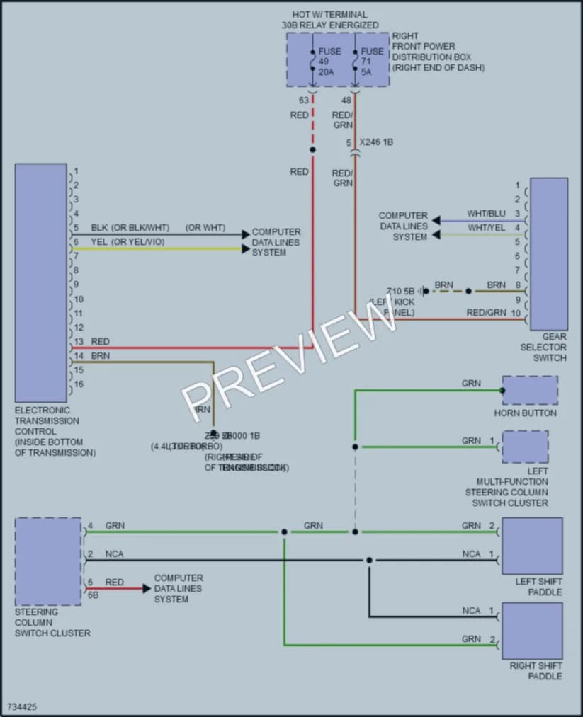 2020 BMW 750i Transmission wiring diagram preview