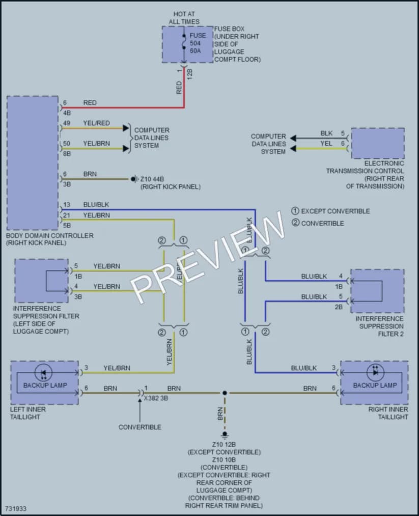 2020 BMW 840i Exterior Lights wiring diagram preview
