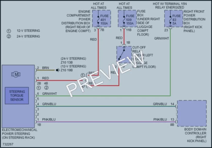 2020 BMW 840iGranCoupe Electronic Power Steering wiring diagram preview