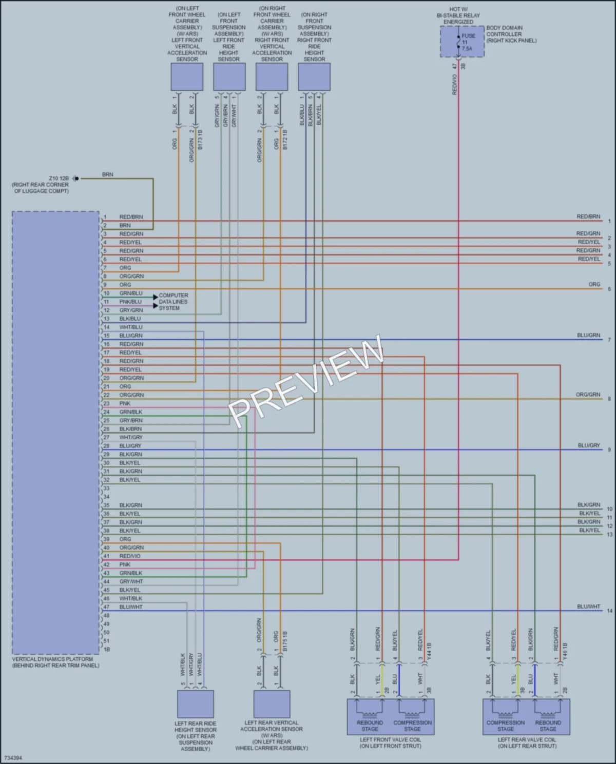 2020 BMW 840iGranCoupe Electronic Suspension wiring diagram preview