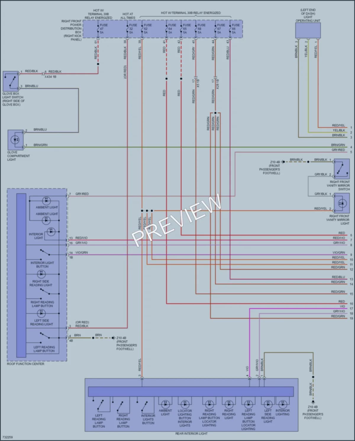 2020 BMW 840iGranCoupe Interior Lights wiring diagram preview