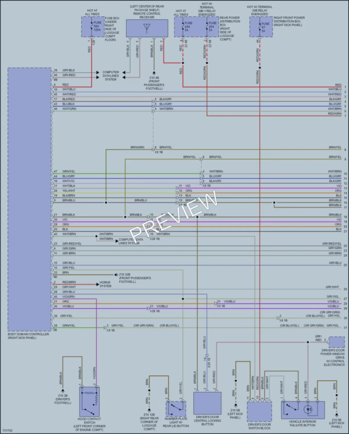2020 BMW 840iGranCoupe Power Door Locks wiring diagram preview