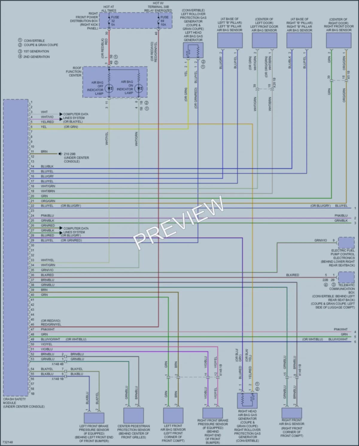2020 BMW 840iGranCoupe Supplemental Restraints wiring diagram preview