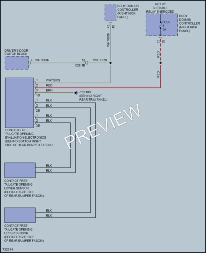 2020 BMW 840iGranCoupe Trunk Tailgate Fuel Door wiring diagram preview