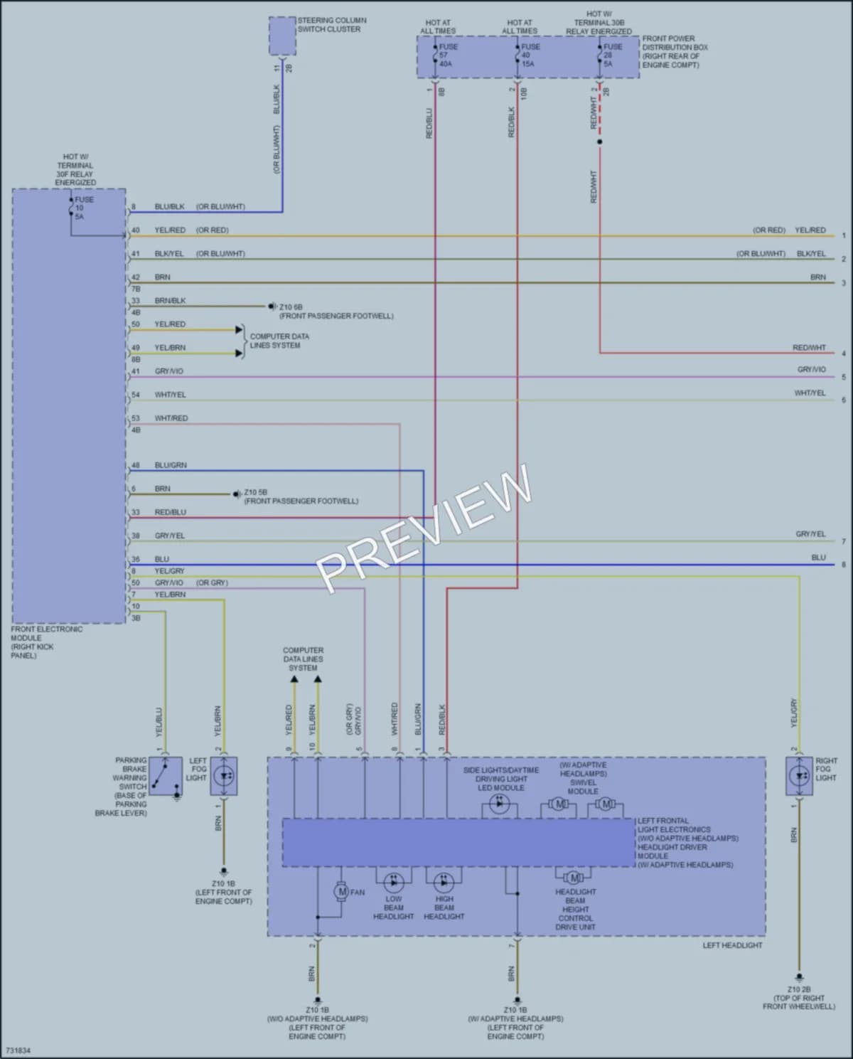 2020 BMW M240i Headlights wiring diagram preview