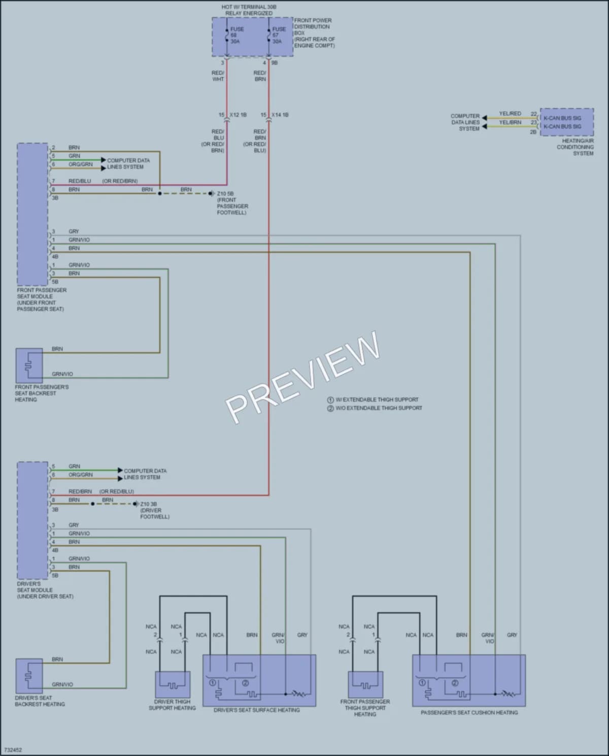2020 BMW M240i Power Seats wiring diagram preview