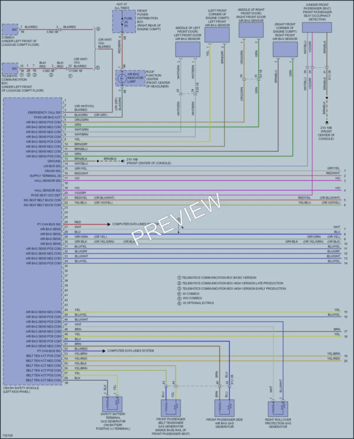 2020 BMW M240i Supplemental Restraints wiring diagram preview