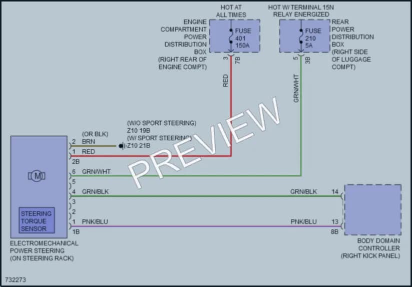 2020 BMW M340i Electronic Power Steering wiring diagram preview