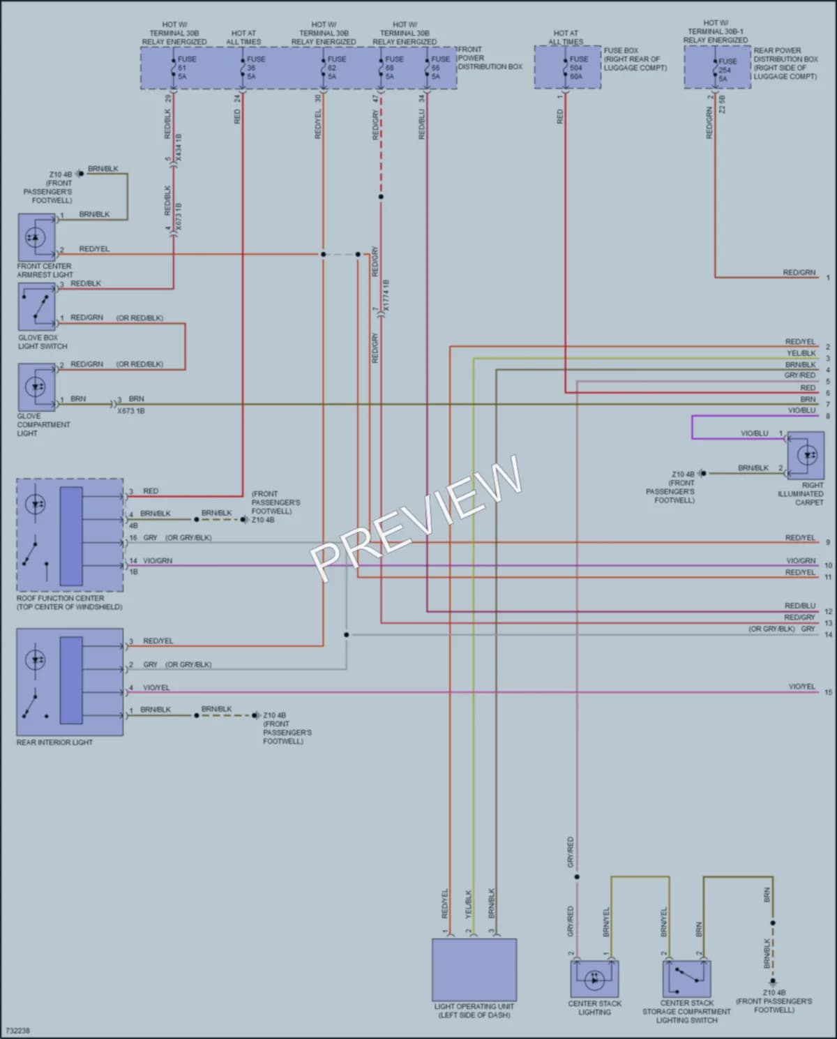 2020 BMW M340i Interior Lights wiring diagram preview
