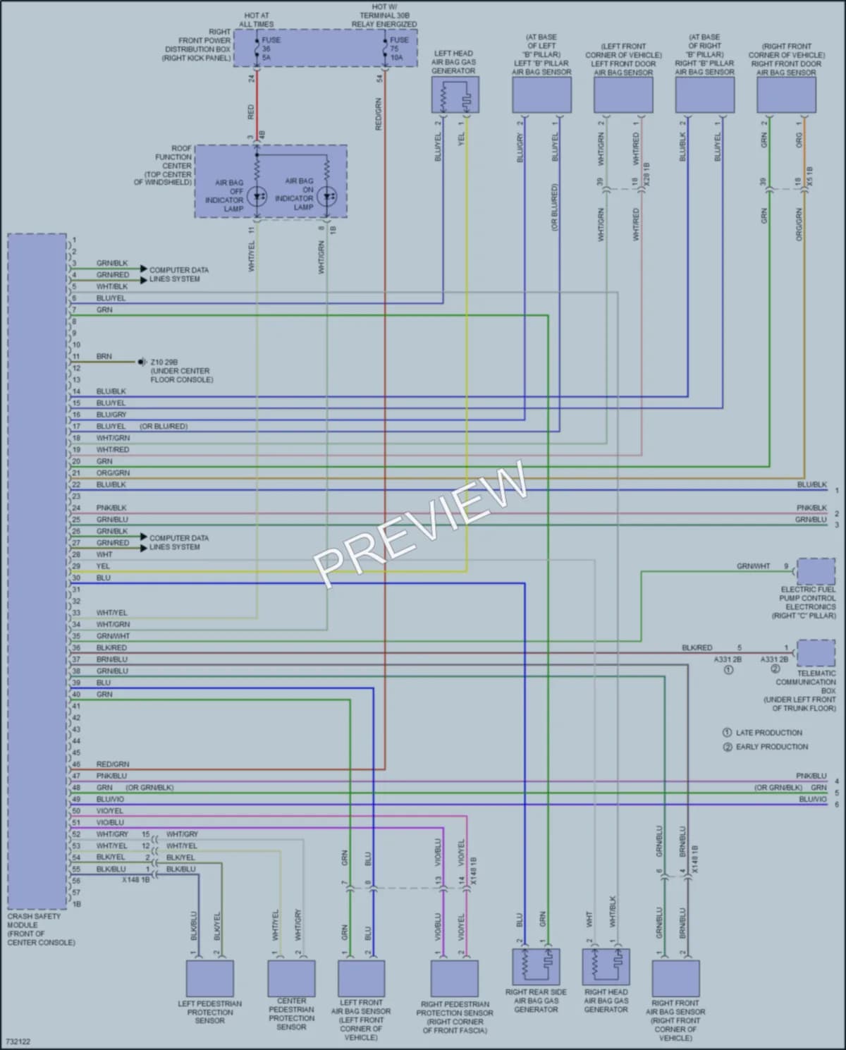2020 BMW M340i Supplemental Restraints wiring diagram preview