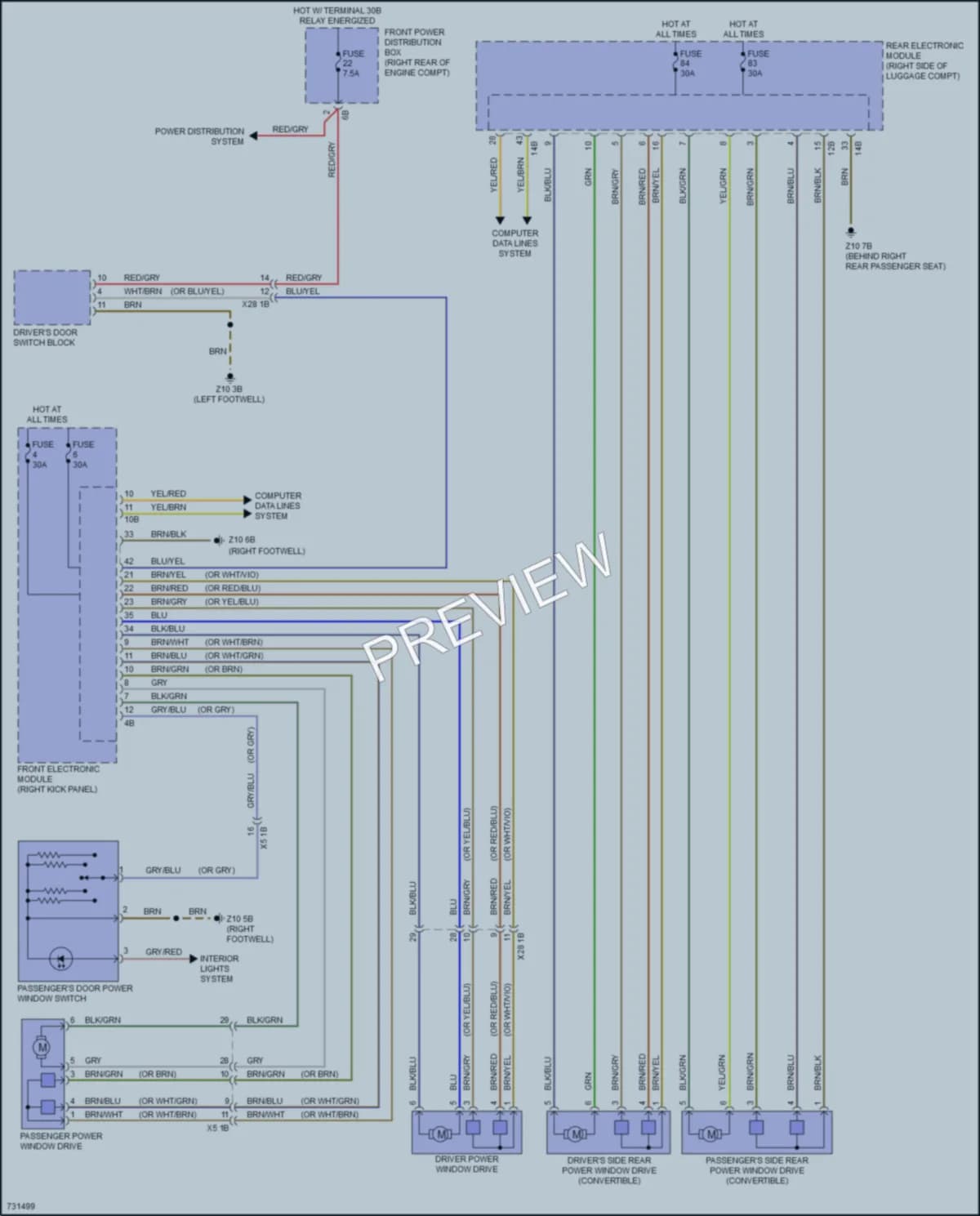 2020 BMW M4 Power Windows wiring diagram preview