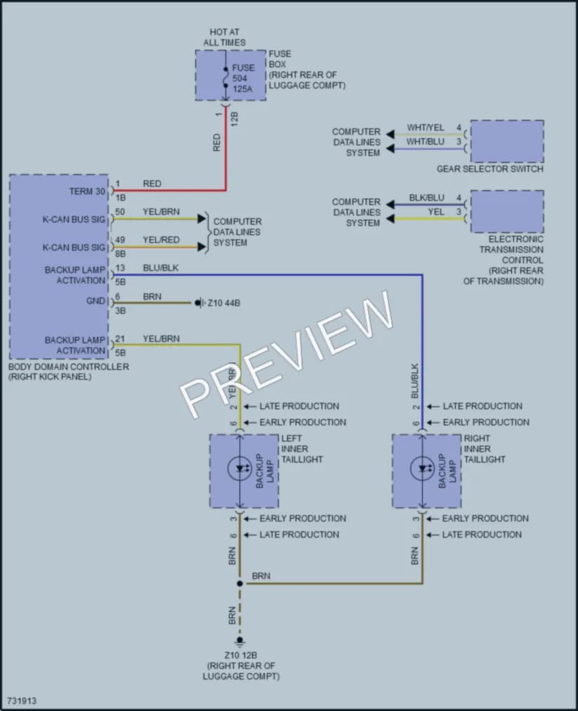 2020 BMW M5 Exterior Lights wiring diagram preview