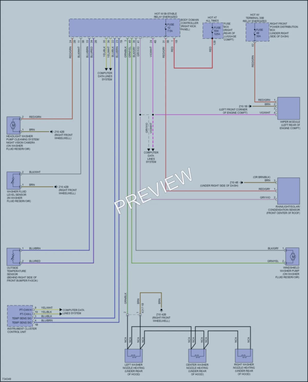 2020 BMW M5 Wiper Washer wiring diagram preview