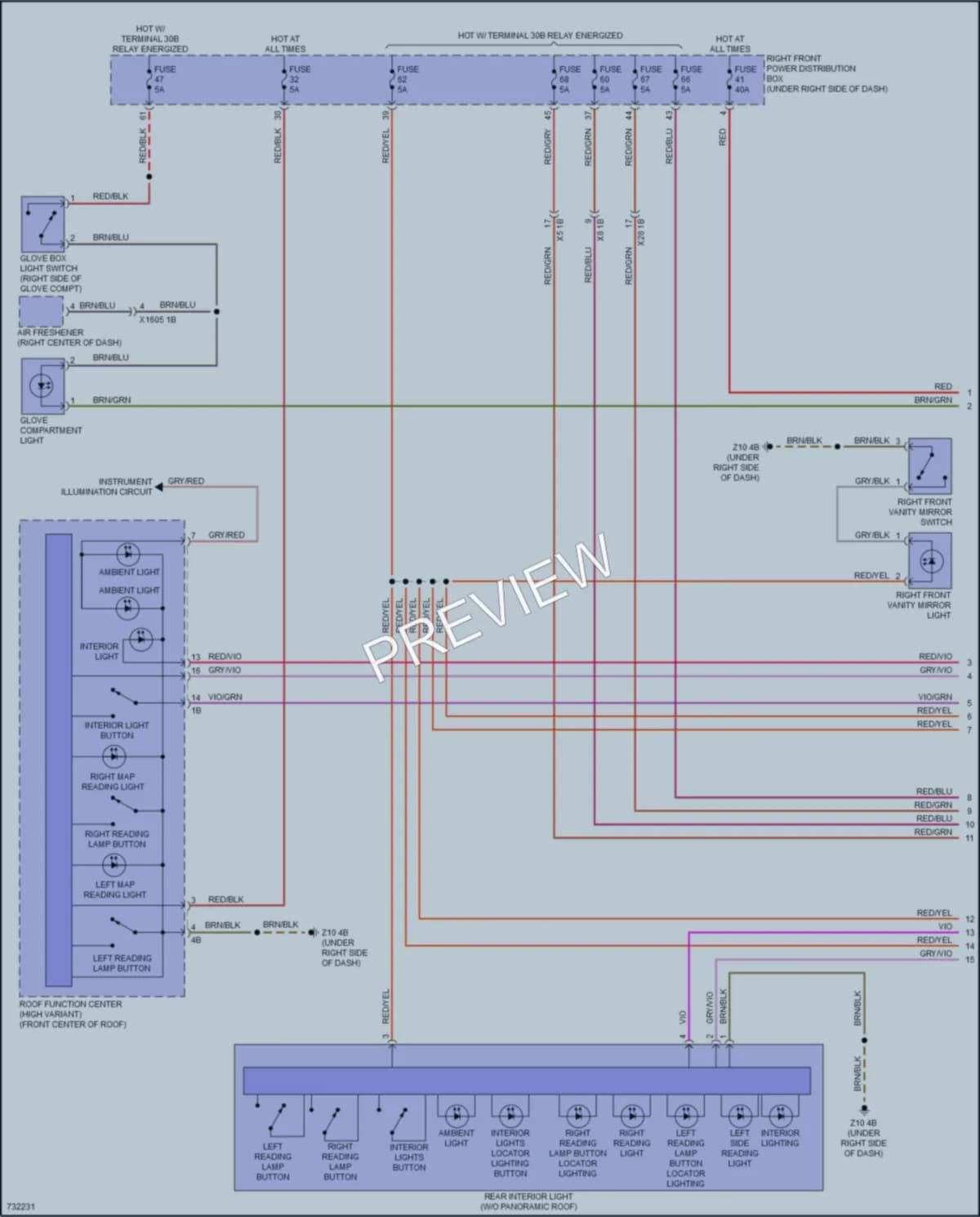 2020 BMW M550i Interior Lights wiring diagram preview
