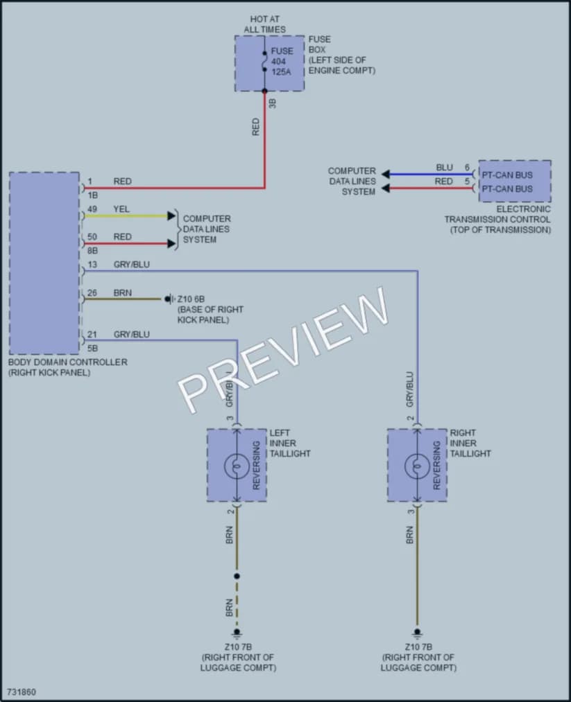 2020 BMW X1 Exterior Lights wiring diagram preview