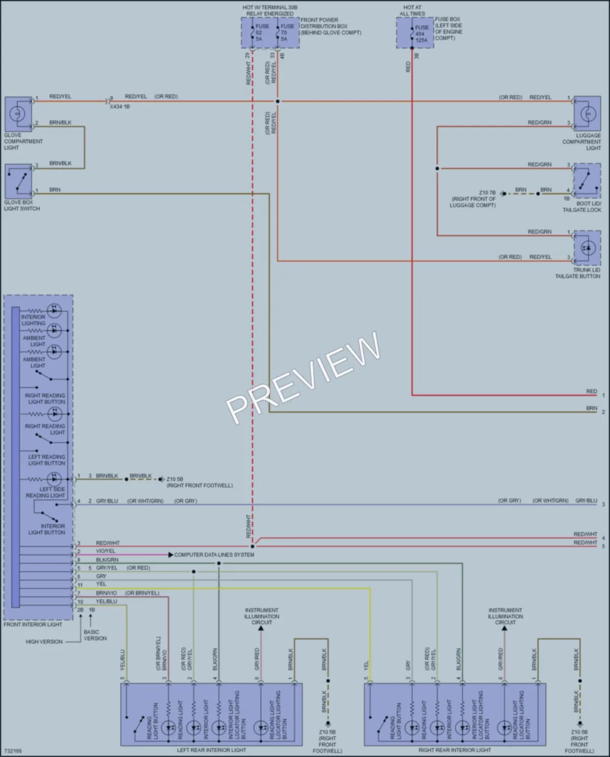 2020 BMW X1 Interior Lights wiring diagram preview