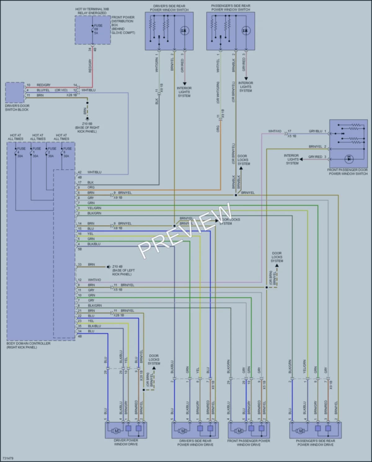 2020 BMW X1 Power Windows wiring diagram preview