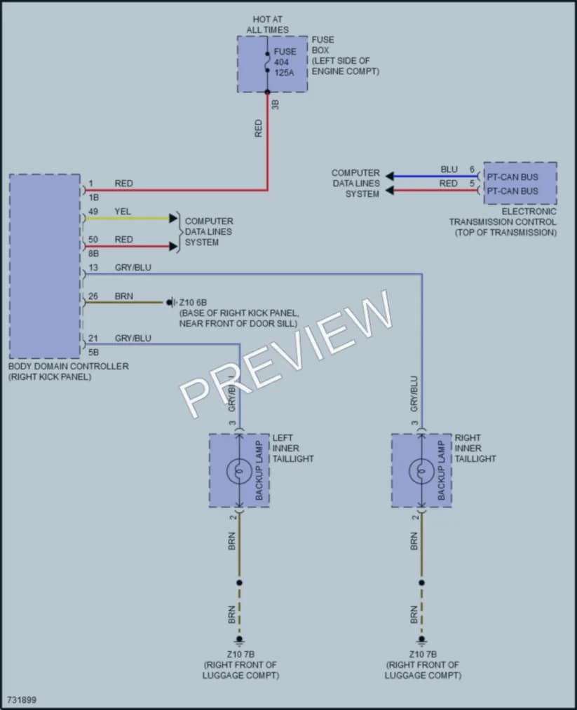 2020 BMW X2 Exterior Lights wiring diagram preview