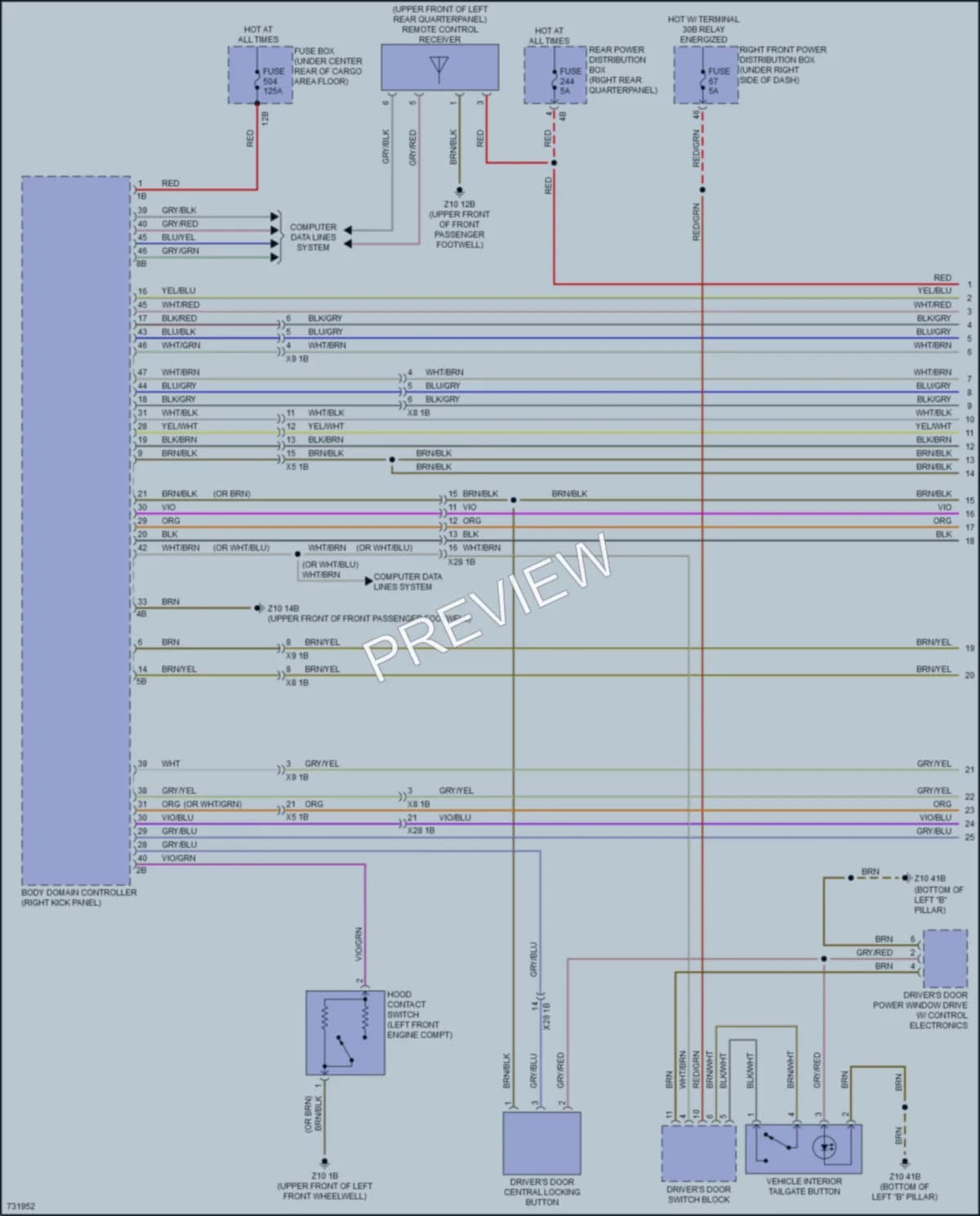 2020 BMW X3 Anti Theft wiring diagram preview