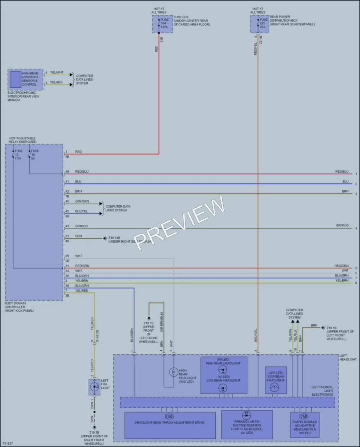 2020 BMW X3 Headlights wiring diagram preview
