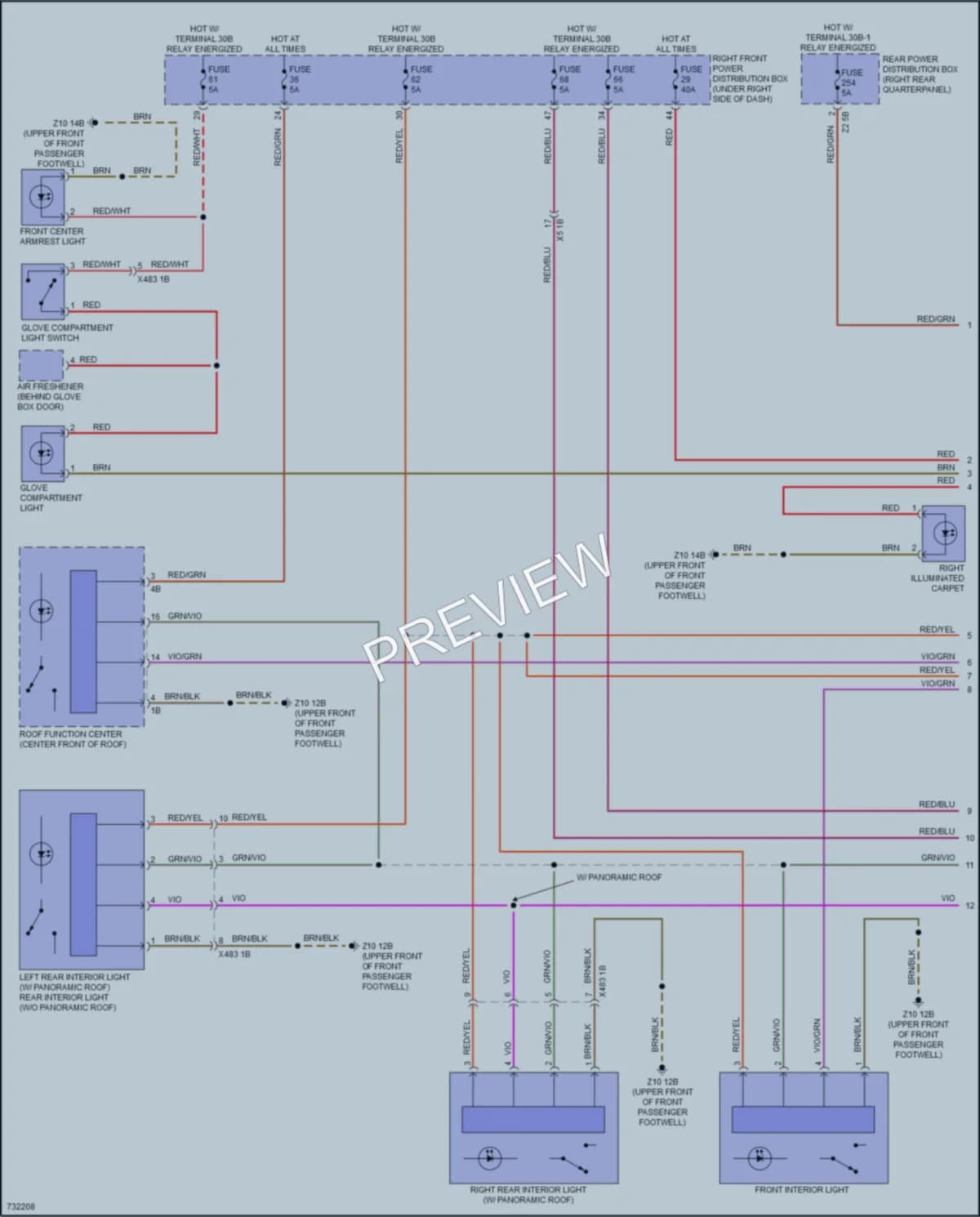 2020 BMW X3 Interior Lights wiring diagram preview