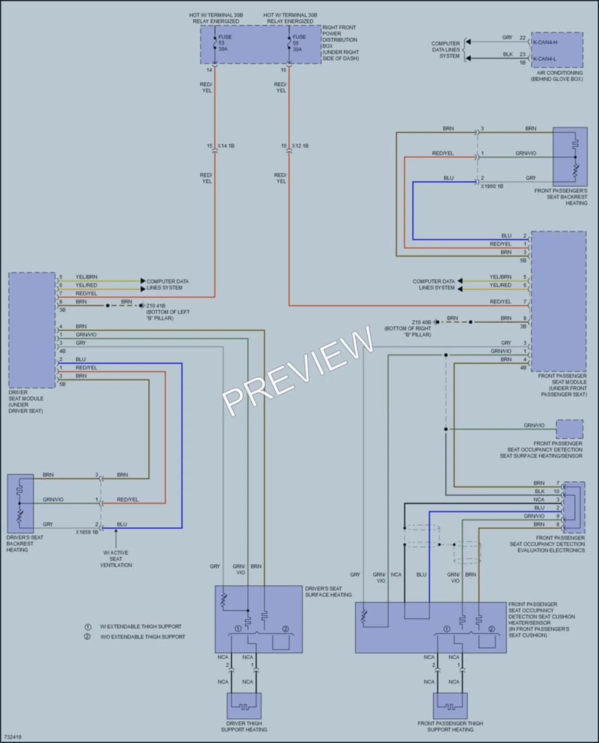 2020 BMW X3 Power Seats wiring diagram preview