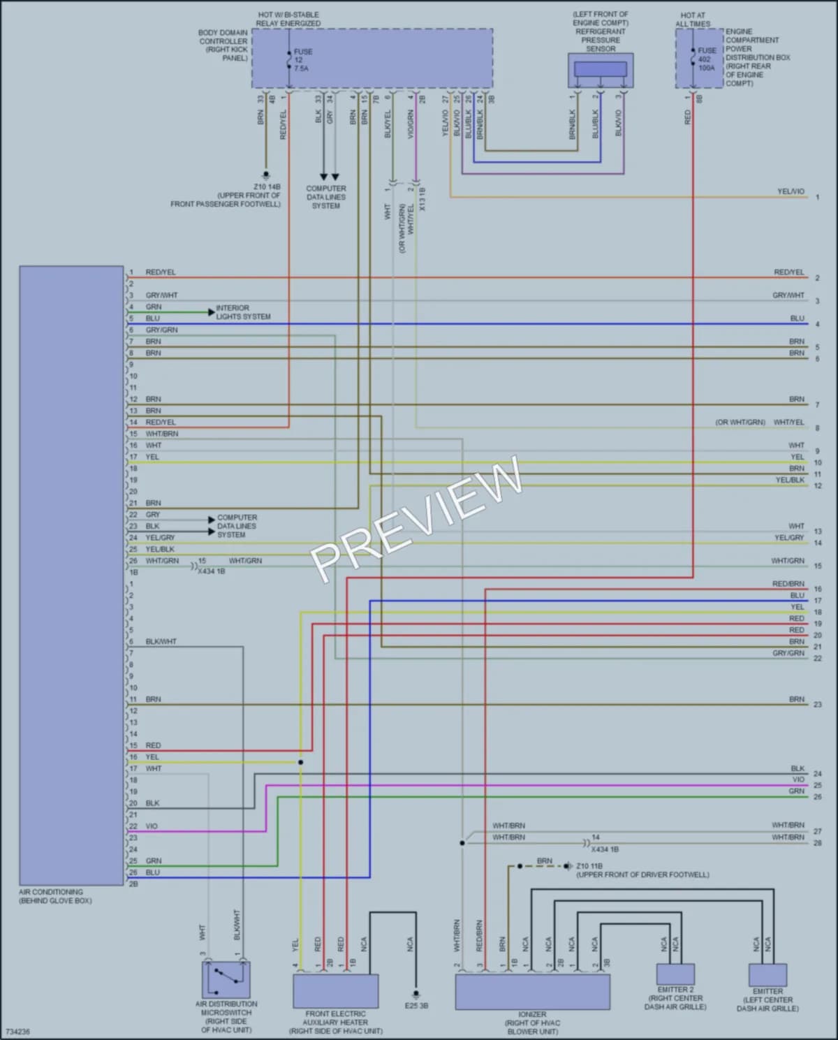 2020 BMW X4 Air Conditioning wiring diagram preview