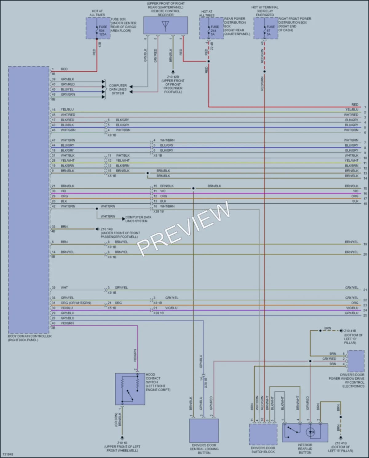 2020 BMW X4 Anti Theft wiring diagram preview