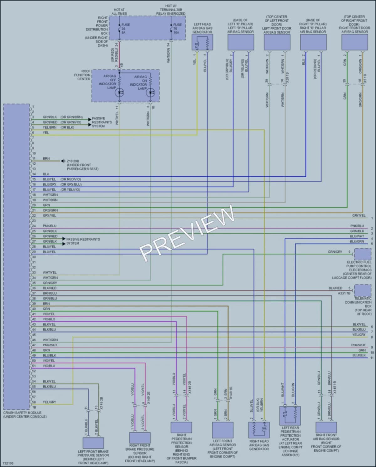 2020 BMW X5 Supplemental Restraints wiring diagram preview