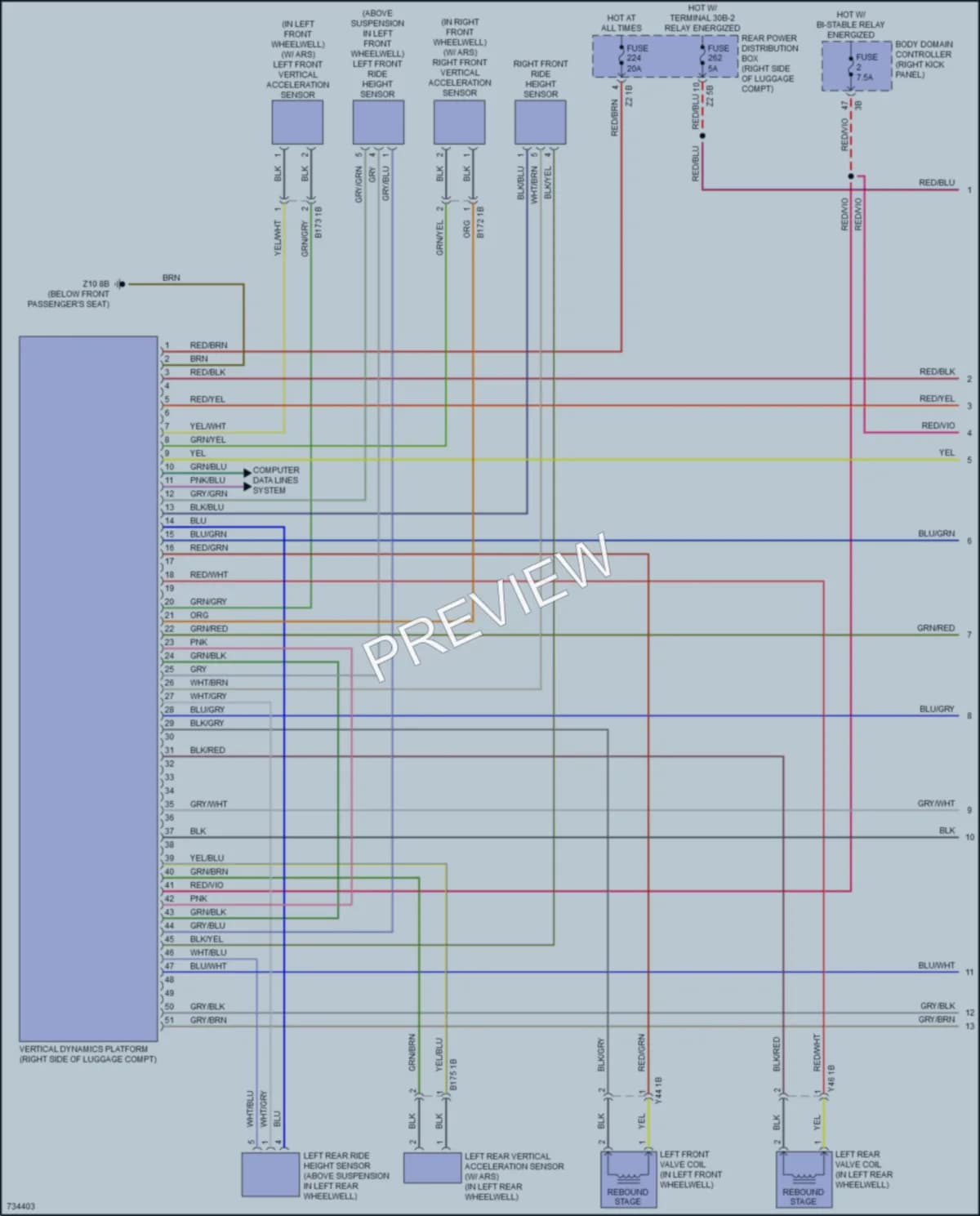 2020 BMW X5M Electronic Suspension wiring diagram preview